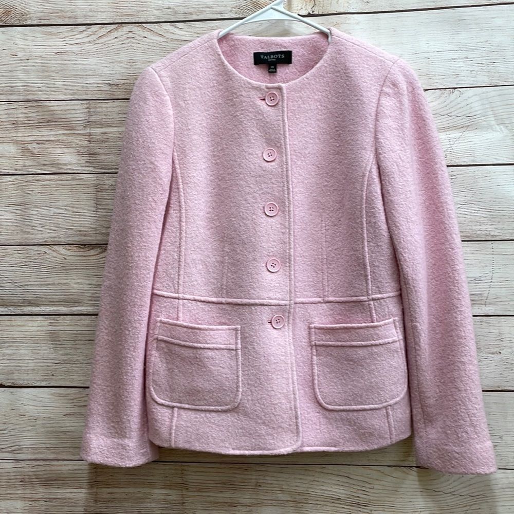 COPY - TALBOTS WOOL BLAZER IN COTTON CANDY PINK‎